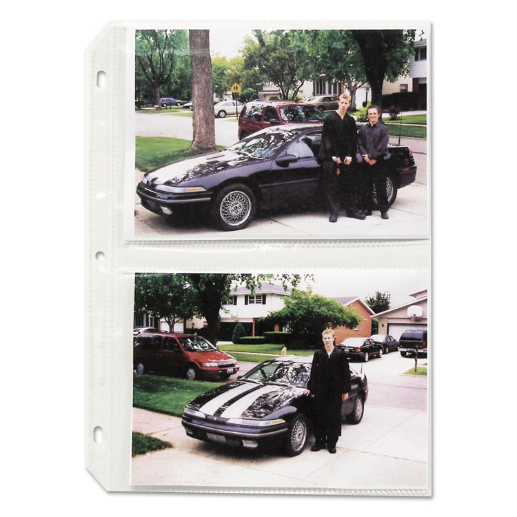 Picture of Clear Photo Pages for Four 5 x 7 Photos, 3-Hole Punched, 11-1/4 x 8-1/8
