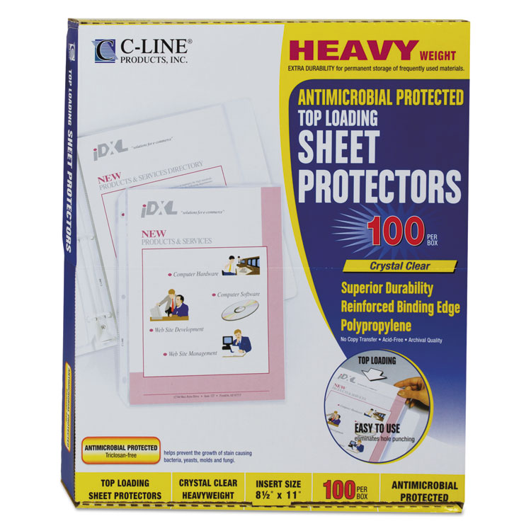Picture of Hvywt Poly Sht Protector, Clear, Top-Loading, 2", 11 x 8 1/2, 100/BX