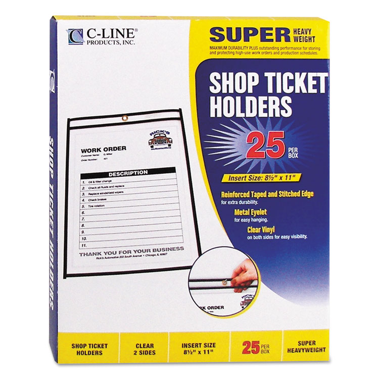 Picture of Shop Ticket Holders, Stitched, Both Sides Clear, 50", 8 1/2 x 11, 25/BX