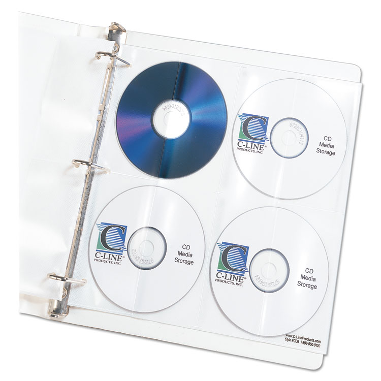 Picture of Deluxe CD Ring Binder Storage Pages, Standard, Stores 8 CDs, 5/PK
