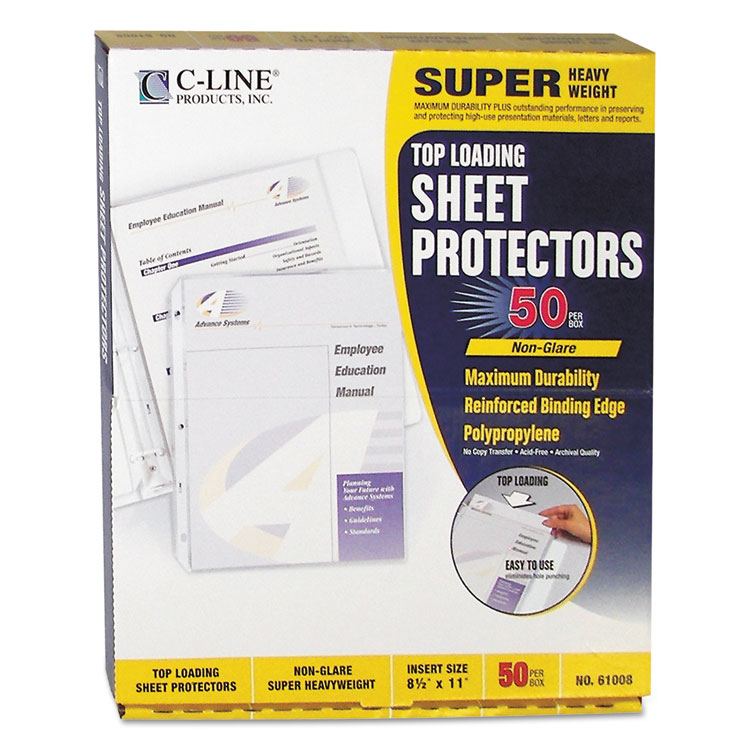 Picture of Super Heavyweight Poly Sheet Protector, Non-Glare, 2", 11 x 8 1/2, 50/BX