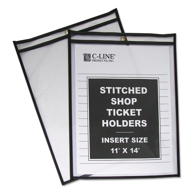 Picture of Shop Ticket Holders, Stitched, Both Sides Clear, 75", 11 x 14, 25/BX