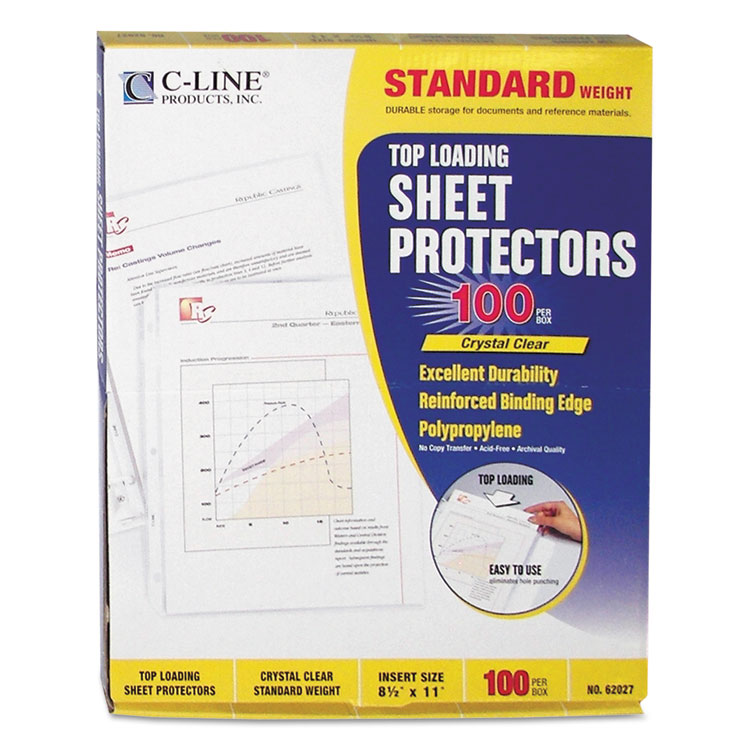 Picture of Standard Weight Polypropylene Sheet Protector, Clear, 2", 11 x 8 1/2, 100/BX