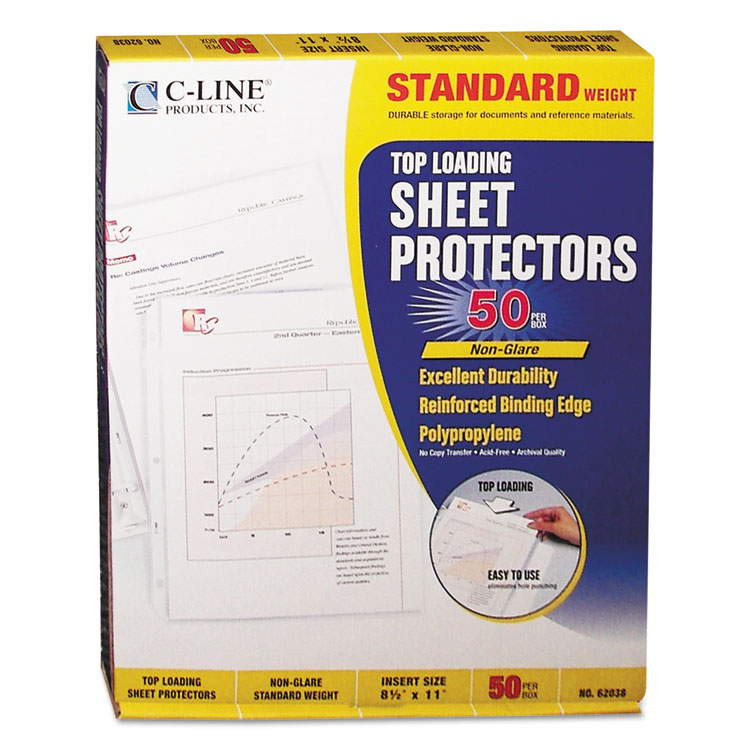 Picture of Standard Weight Polypropylene Sheet Protector, Non-Glare, 2", 11 x 8 1/2, 50/BX