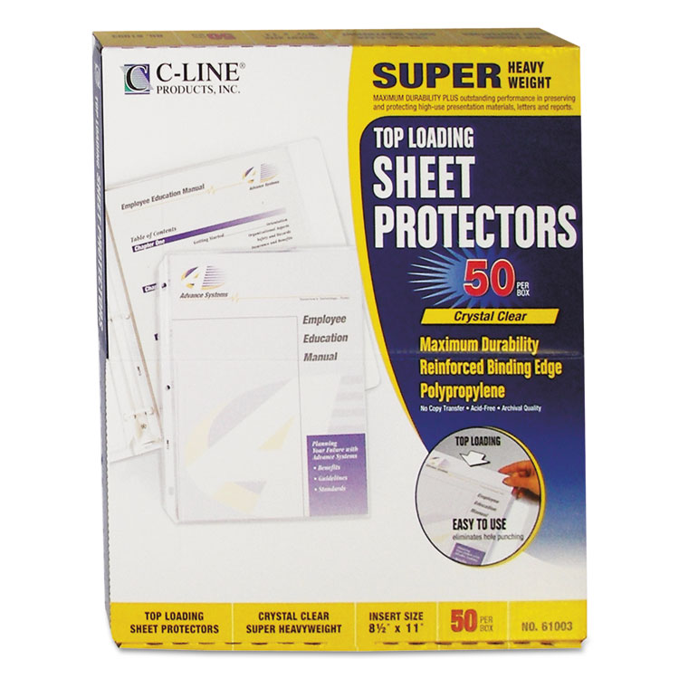 Picture of Super Heavyweight Polypropylene Sheet Protector, Clear, 2", 11 x 8 1/2, 50/BX