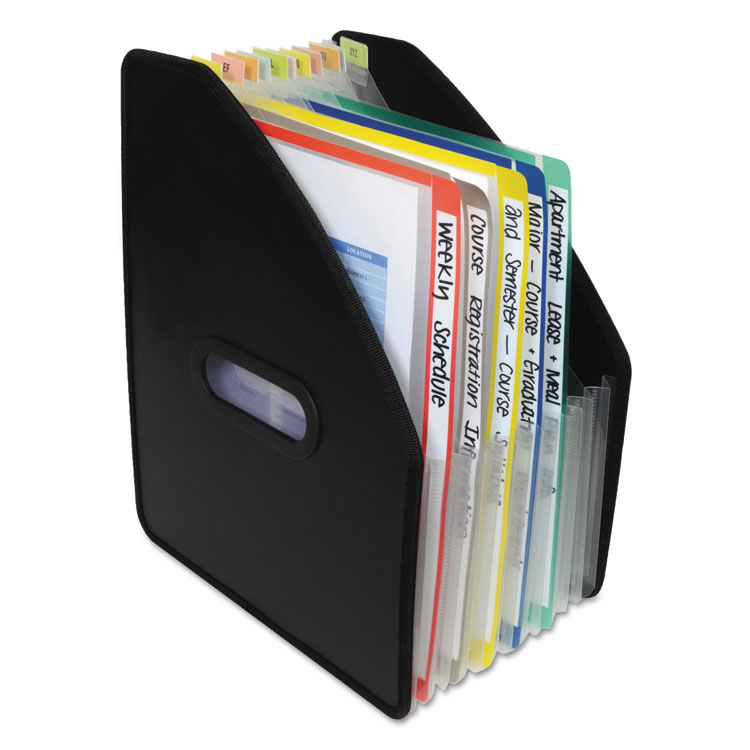 Picture of Vertical Expanding File, 13-Pocket, 10" Expansion, Letter, Poly, Black