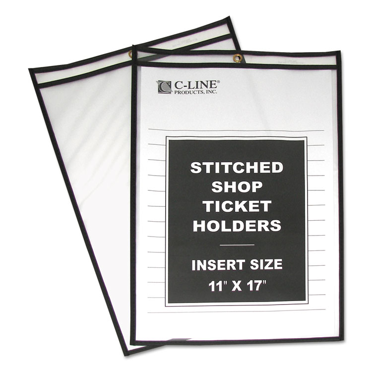 Picture of Shop Ticket Holders, Stitched, Both Sides Clear, 75", 11 x 17, 25/BX