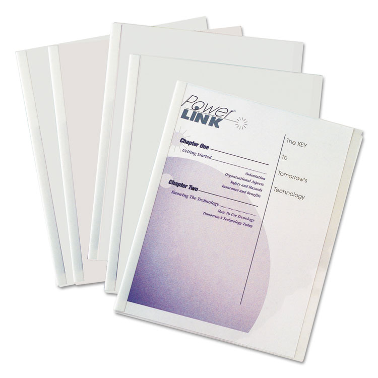 Picture of Report Covers with Binding Bars, Economy Vinyl, Clear, 8 1/2 x 11, 50/BX