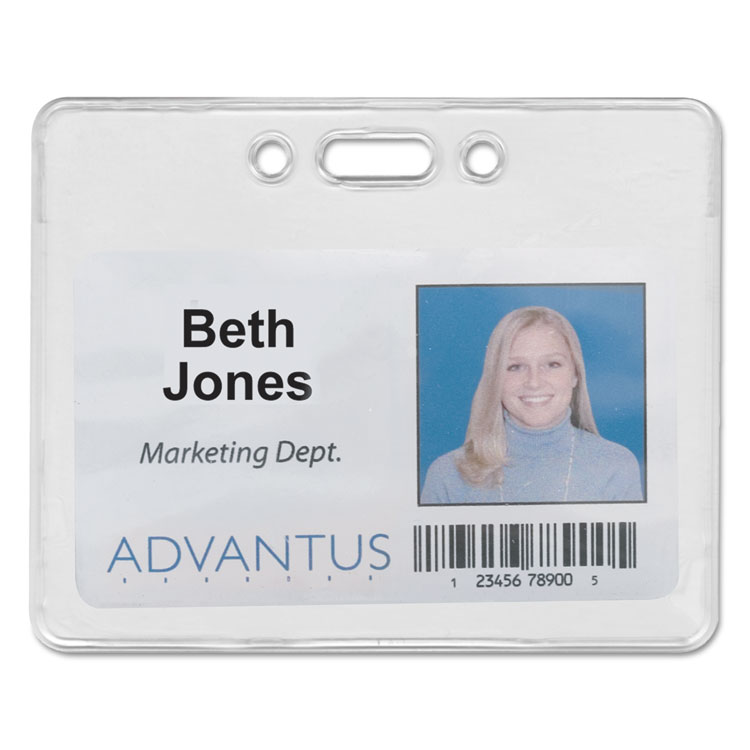 Picture of Proximity ID Badge Holder, Horizontal, 3 3/8w x 2 3/8h, Clear, 50/Pack