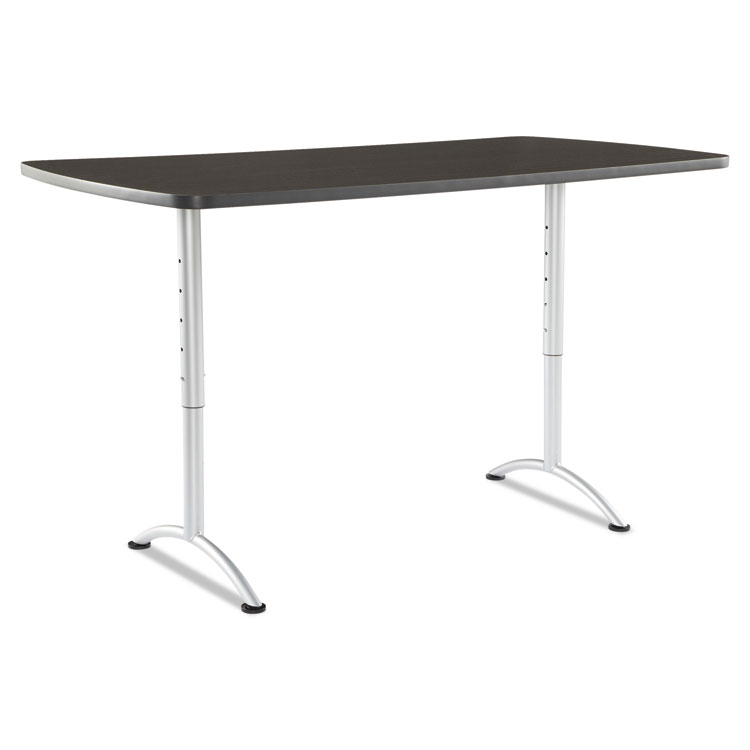 Picture of ARC Sit-to-Stand Tables, Rectangular Top, 36w x 72d x 30-42h, Gray Walnut/Silver
