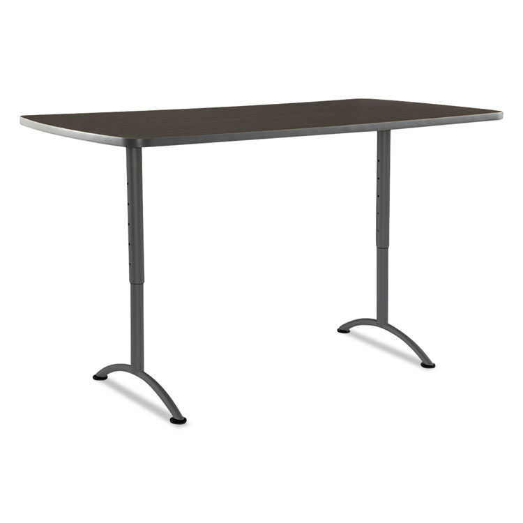 Picture of ARC Sit-to-Stand Tables, Rectangular Top, 36w x 72d x 30-42h, Walnut/Gray