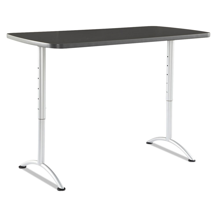 Picture of ARC Sit-to-Stand Tables, Rectangular Top, 30w x 60d x 30-42h, Graphite/Silver