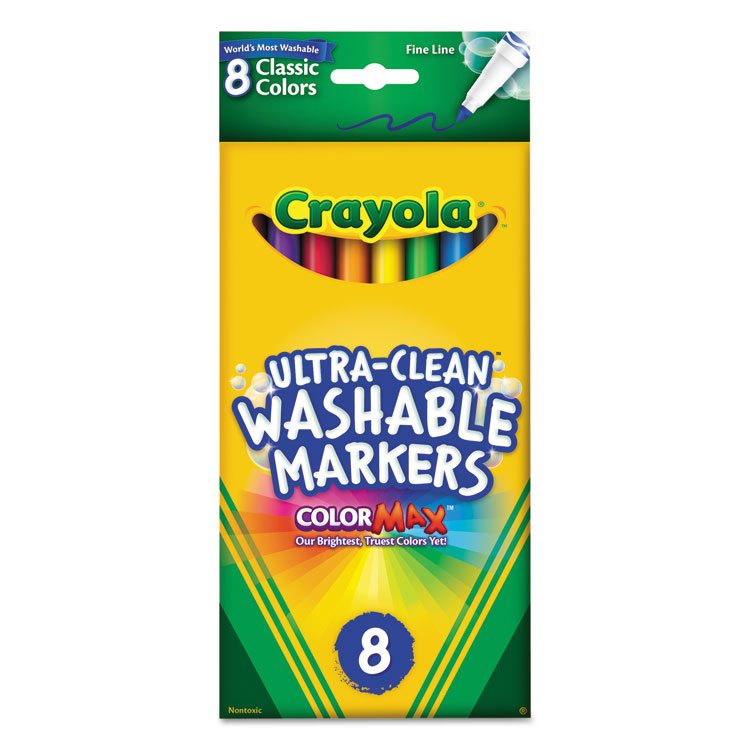 Picture of Washable Markers, Fine Point, Classic Colors, 8/Pack