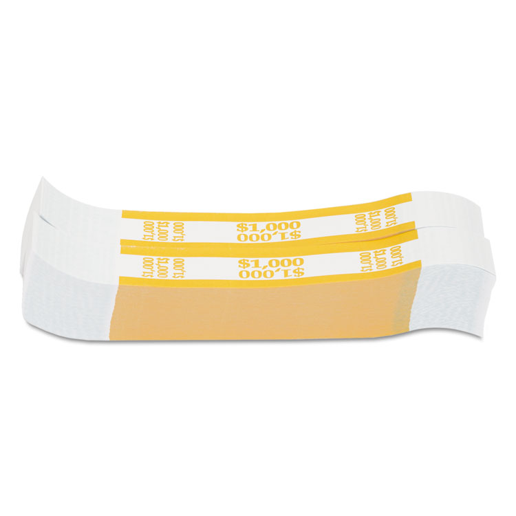 Picture of Currency Straps, Yellow, $1,000 in $10 Bills, 1000 Bands/Pack
