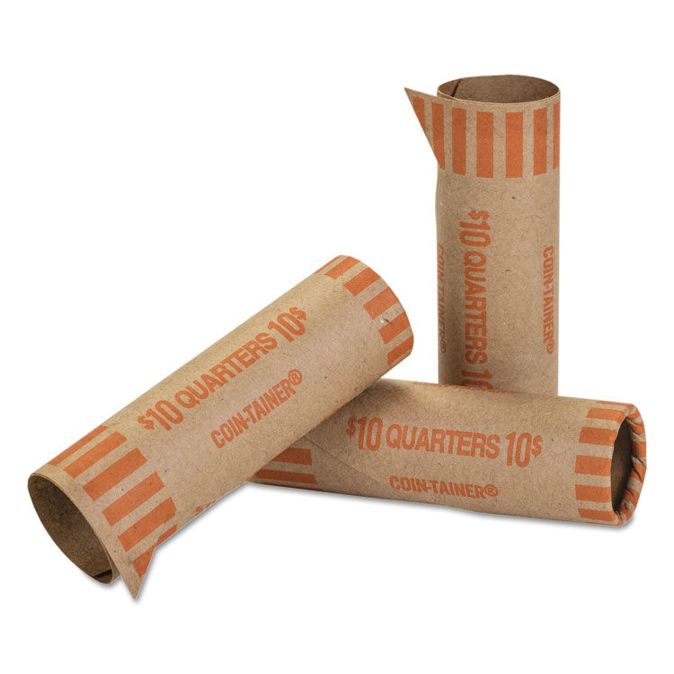 Picture of Preformed Tubular Coin Wrappers, Quarters, $10, 1000 Wrappers/Box
