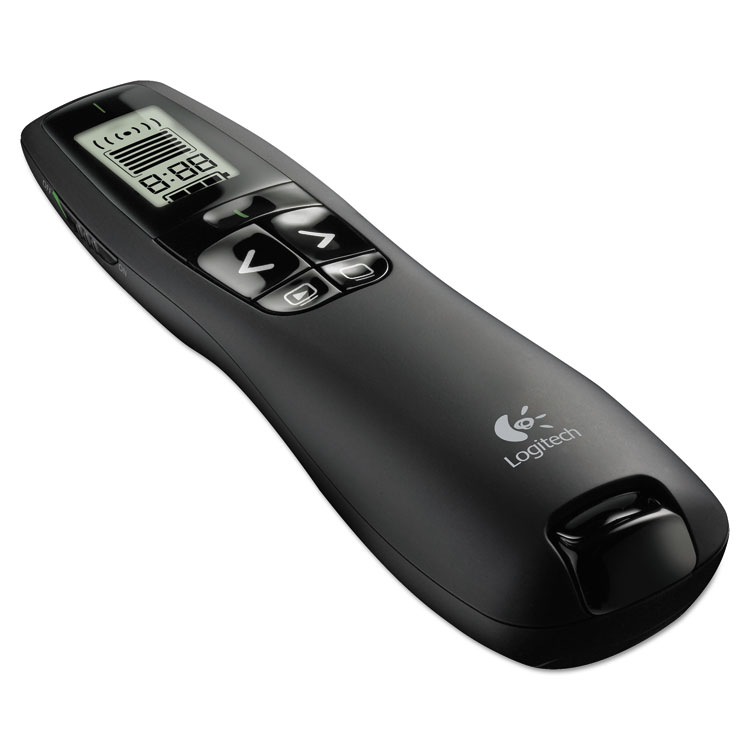 Picture of Professional Wireless Presenter w/Green Laser Pointer, 100ft Projection, Black