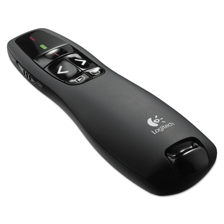 Picture of Wireless Presenter w/Laser Pointer, 50ft Projection, Matte Black