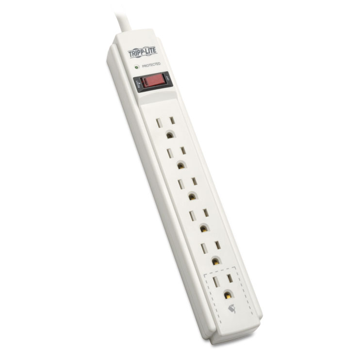 Picture of TLP606 Surge Suppressor, 6 Outlets, 6 ft Cord, 790 Joules, Light Gray