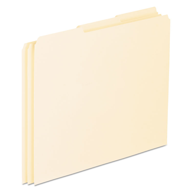 Picture of Top Tab File Guides, Blank, 1/3 Tab, 18 Point Manila, Letter, 100/Box