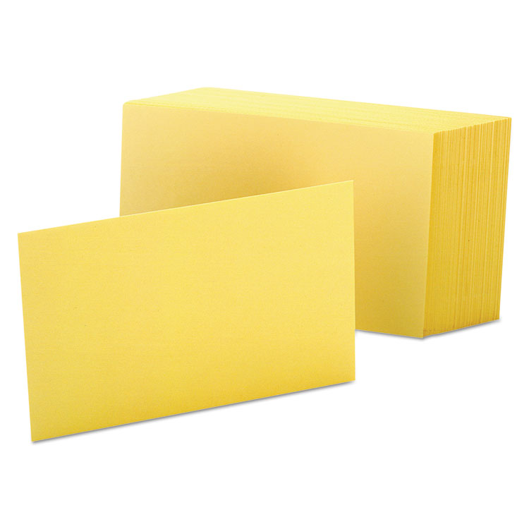 Picture of Unruled Index Cards, 4 x 6, Canary, 100/Pack