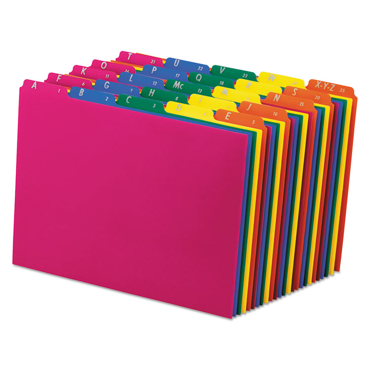 Picture of Top Tab File Guides, Alpha/A-Z 1/5 Tab, Polypropylene, Letter, 25/Set