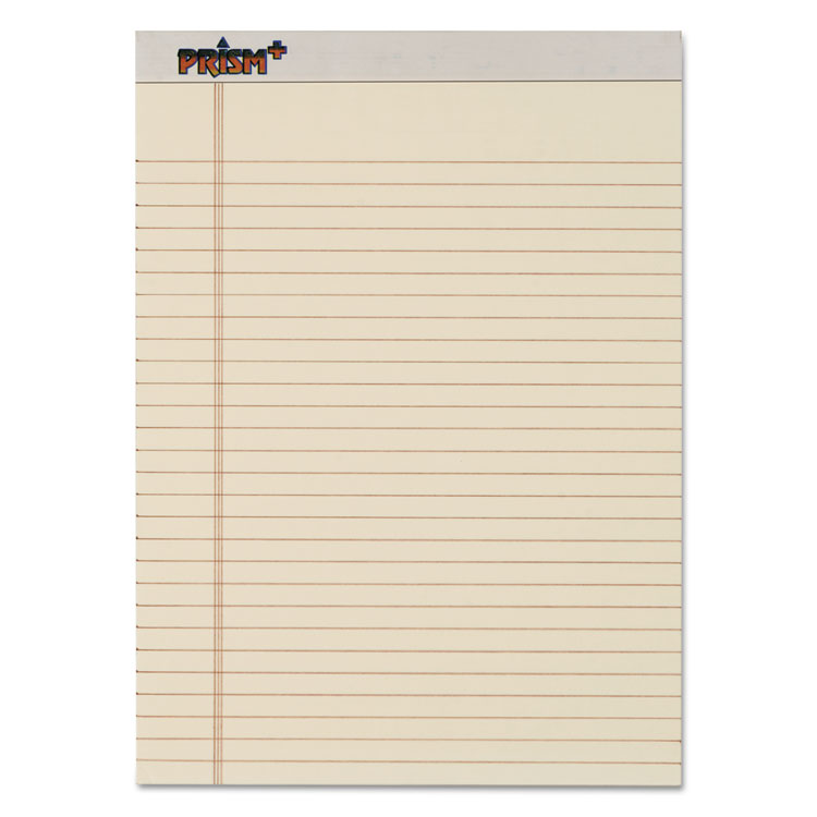 Picture of Prism Plus Colored Legal Pads, 8 1/2 x 11 3/4, Ivory, 50 Sheets, Dozen