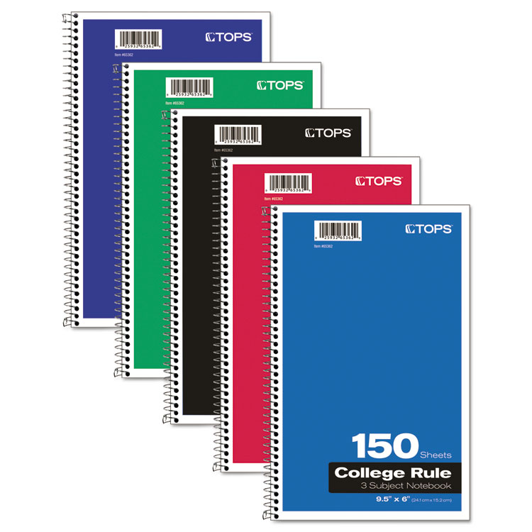Picture of Coil Lock Wirebound Notebooks, College/Medium, 9 1/2 x 6, White, 150 Sheets