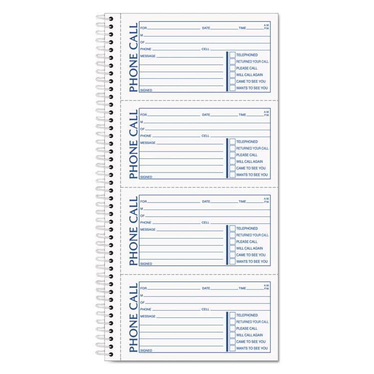 Picture of Second Nature Phone Call Book, 2 3/4 x 5, Two-Part Carbonless, 400 Forms