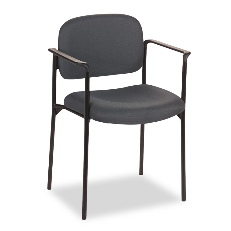 Picture of VL616 Series Stacking Guest Chair with Arms, Charcoal Fabric