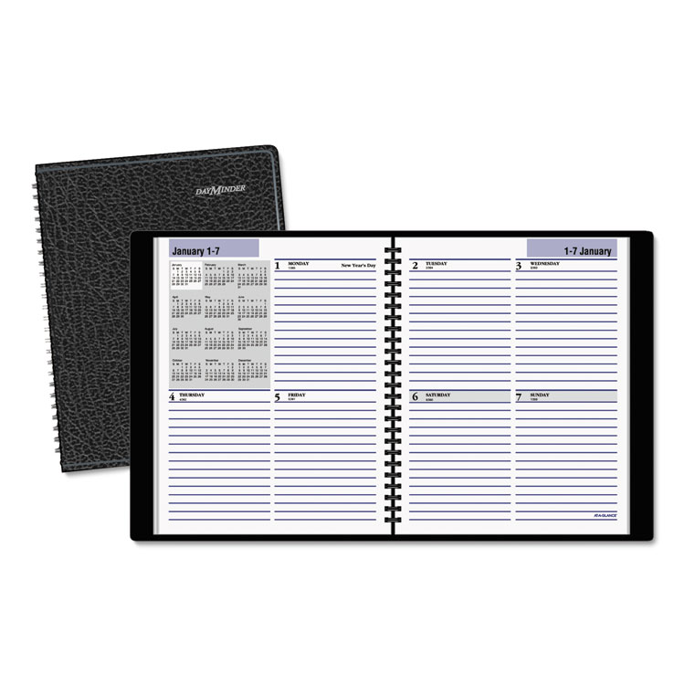 Picture of Open-Schedule Weekly Appointment Book, 6 7/8 x 8 3/4, Black