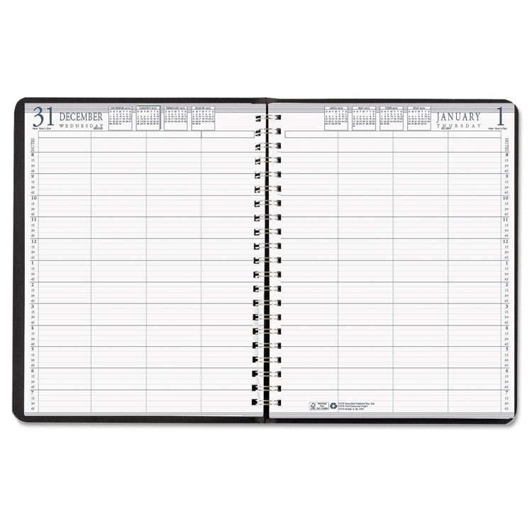 Picture of Four-Person Group Practice Daily Appointment Book, 8 x 11, Black