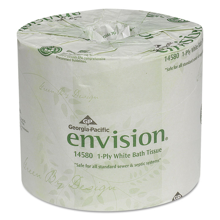 Picture of One-Ply Toilet Tissue, 1210 Sheets/Roll, 80 Rolls/Carton