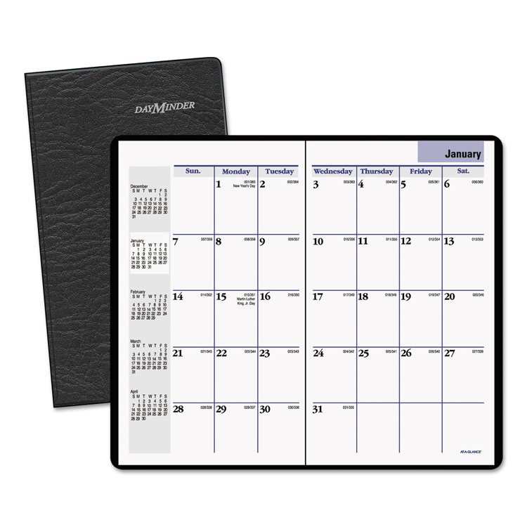 Picture of Pocket-Sized Monthly Planner, 3 5/8 x 6 1/16, Black, 