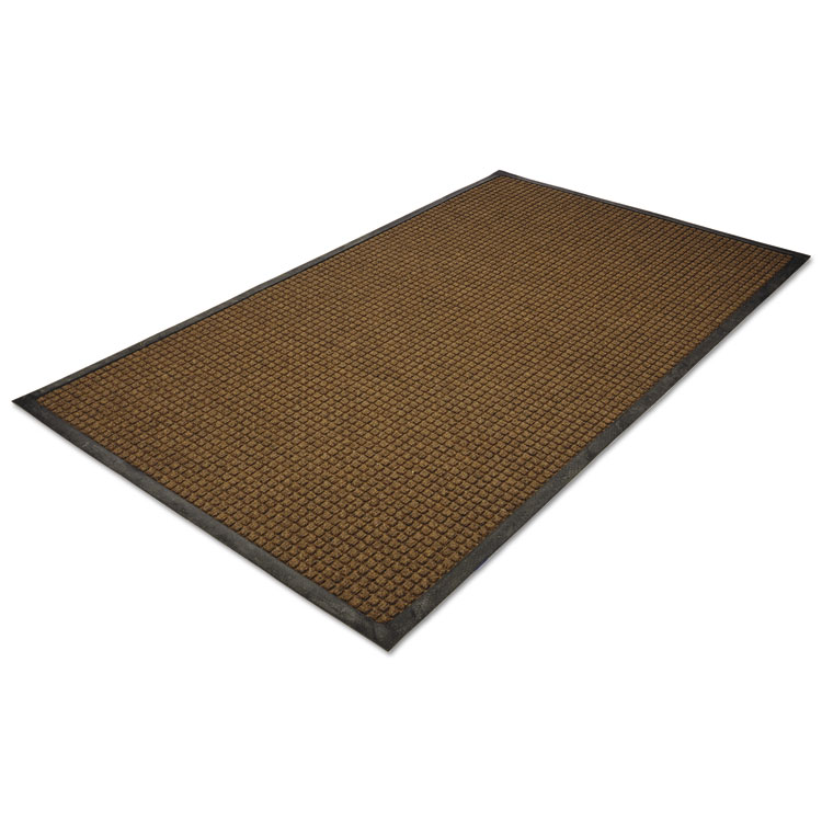 WaterGuard Indoor/Outdoor Scraper Mat, Rectangular, Brown Ridged Needle-Punch Surface, 36" x 10 ft