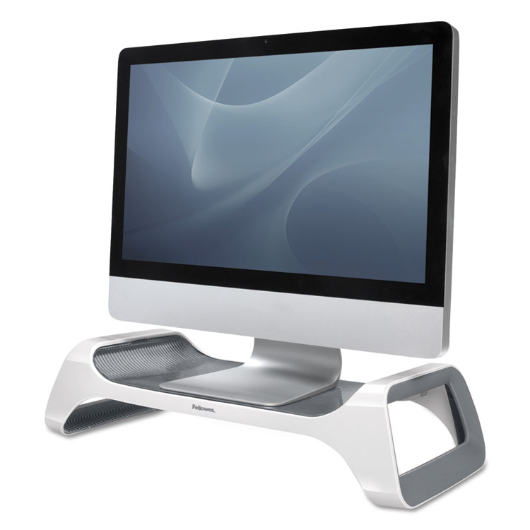 Picture of I-Spire Series Monitor Lift Riser, 20 x 8 7/8 x 4 7/8, White/Gray