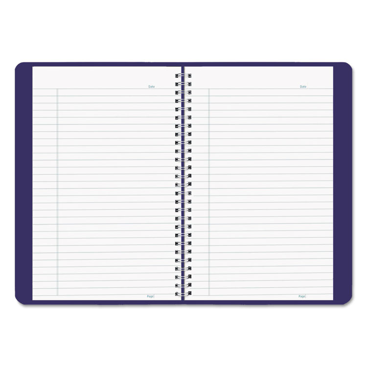 Poly Cover Notebook, 9 3/8 x 6, Ruled, Twin Wire Binding, Blue Cover, 80 Sheets