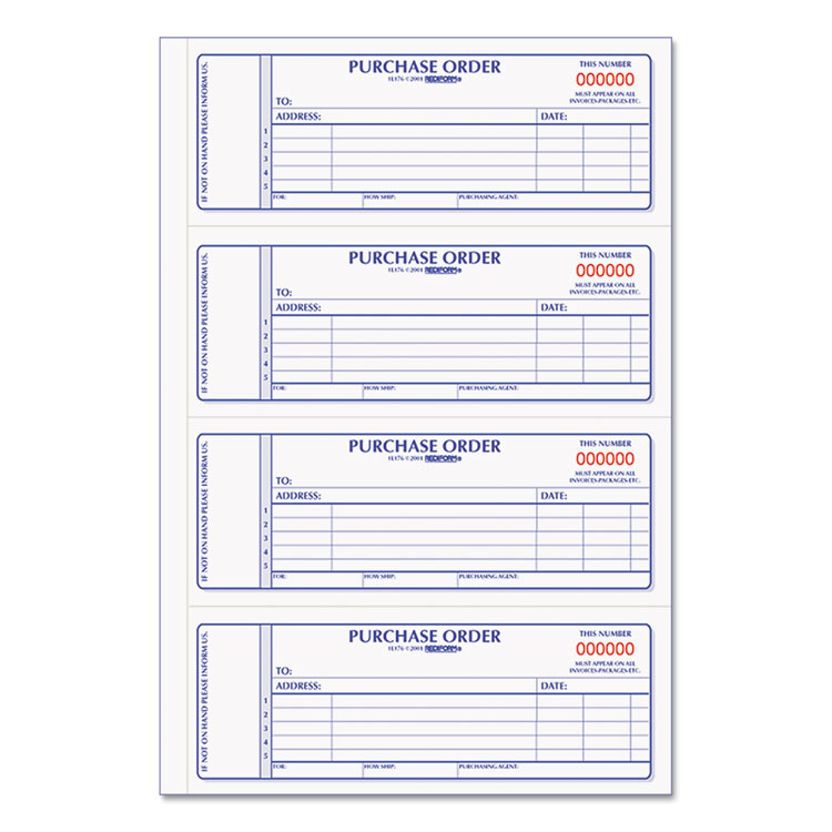 Picture of Purchase Order Book, 7 x 2 3/4, Two-Part Carbonless, 400 Sets/Book
