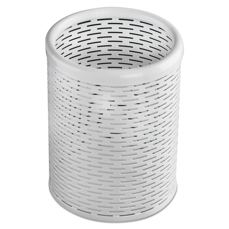 Picture of Urban Collection Punched Metal Pencil Cup, 3 1/2 X 4 1/2, White