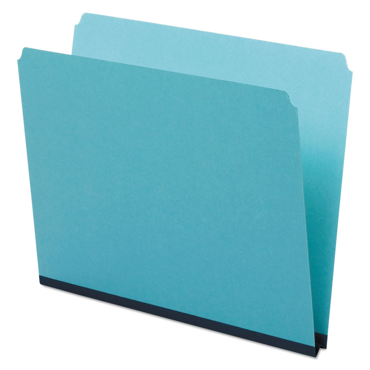 Picture of Pressboard Expanding File Folders, Straight Cut, Top Tab, Letter, Blue, 25/Box
