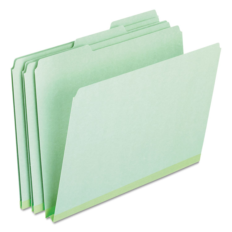 Picture of Pressboard Expanding File Folders, 1/3 Cut Top Tab, Letter, Green, 25/Box