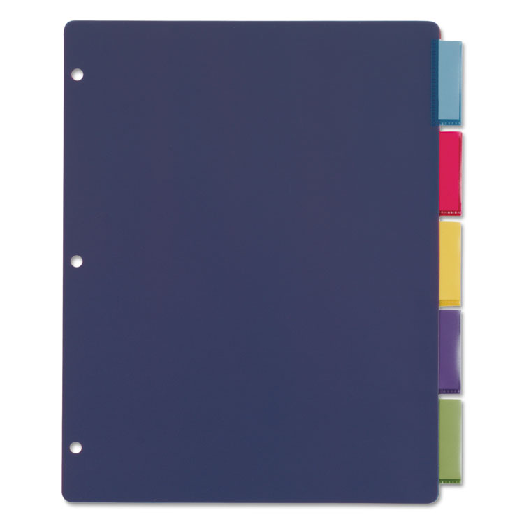Picture of Poly Index Dividers, Letter, Multicolor, 5-Tabs/Set, 4 Sets/Pack