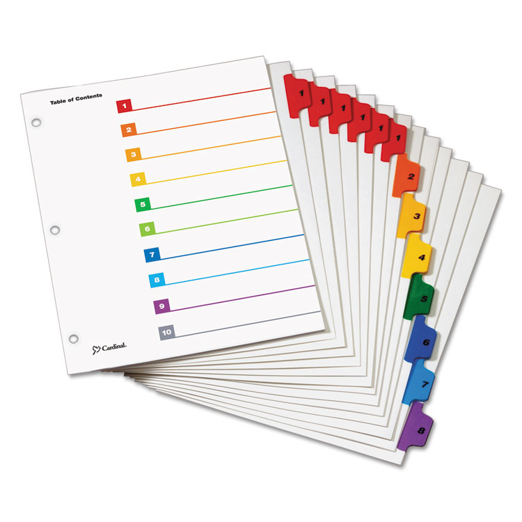 Picture of Traditional OneStep Index System, 8-Tab, 1-8, Letter, Multicolor, 6 Sets