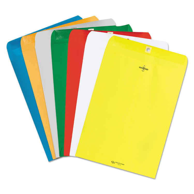 Picture of Fashion Color Clasp Envelope, 9 x 12, 28lb, Blue, 10/Pack