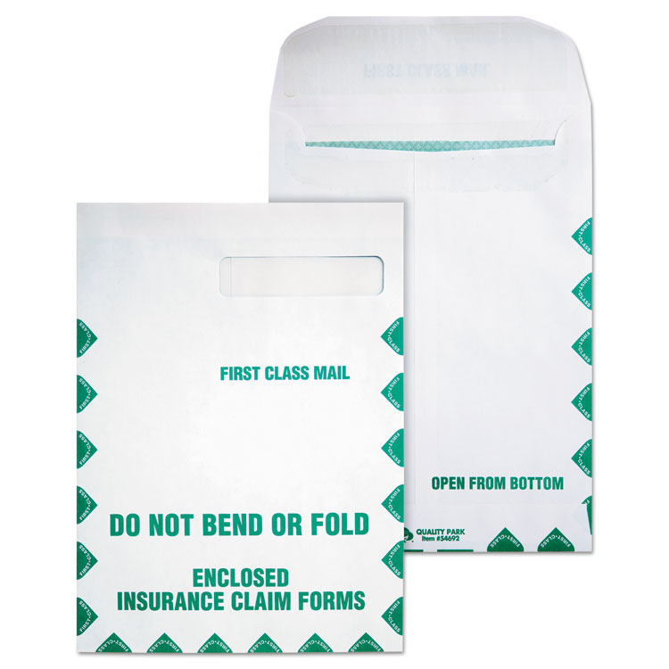 Picture of Redi Seal Insurance Envelope, First Class, 9 x 12 1/2, White, 100/Box