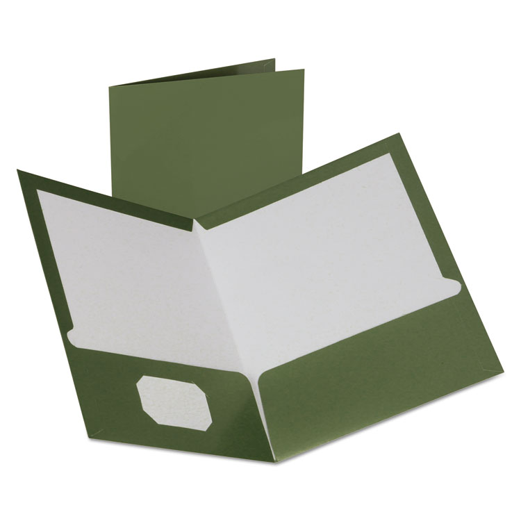 Picture of Two-Pocket Laminated Folder, 100-Sheet Capacity, Metallic Green