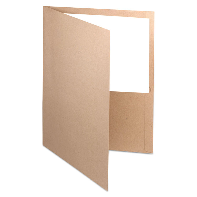 Picture of Earthwise 100% Recycled Paper Twin-Pocket Portfolio, Natural