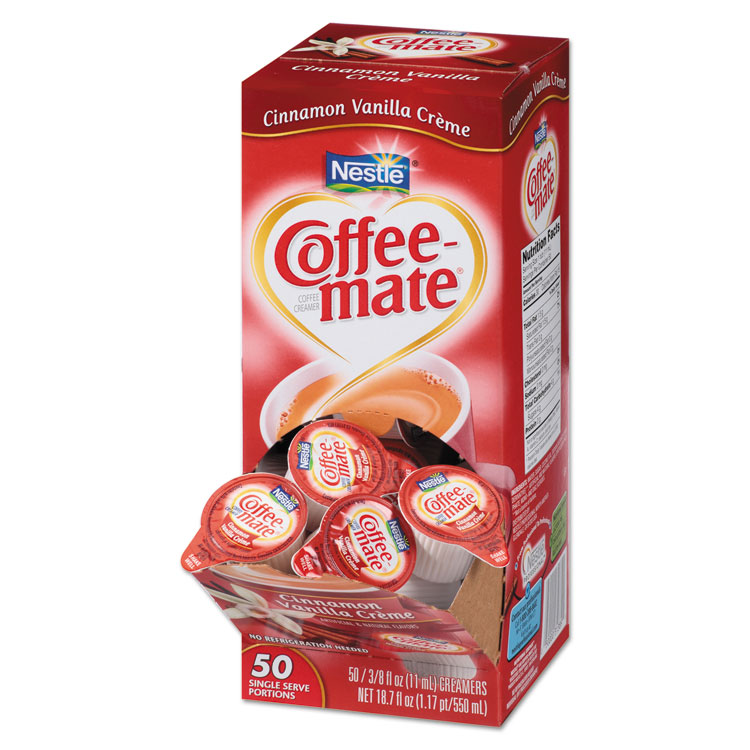 Picture of Liquid Coffee Creamer, Cinnamon Vanilla, 0.375 oz Mini Cups, 50/Box