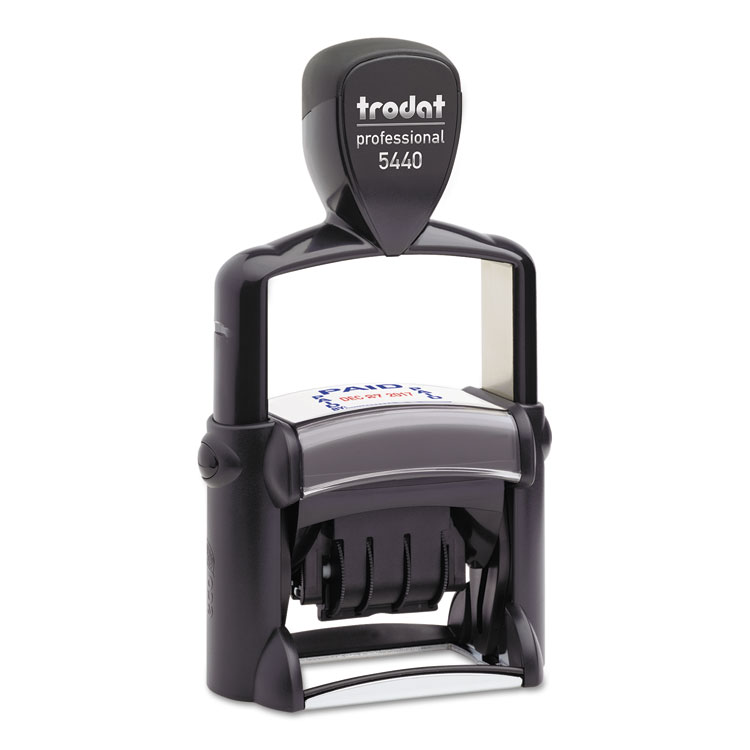 Picture of Trodat Professional 5-in-1 Date Stamp, Self-Inking, 1 1/8 x 2, Blue/Red