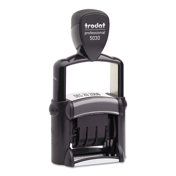 Picture of Trodat Professional Stamp, Dater, Self-Inking, 1 5/8 x 3/8, Black