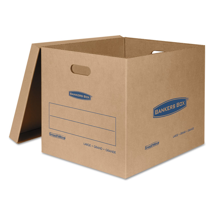 Picture of Smoothmove Classic Large Moving Boxes, 21l X 17w X 17h, Kraft/blue, 5/carton